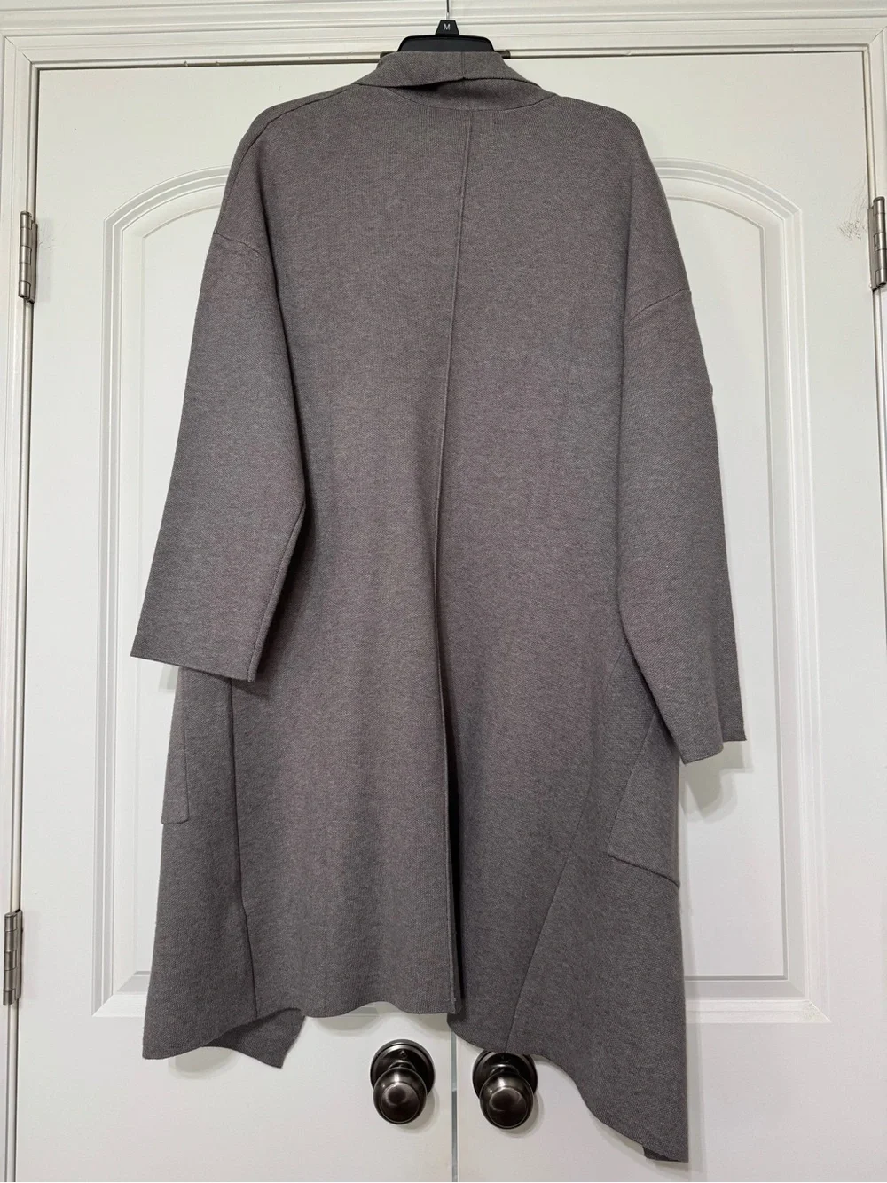 Lillusory Relaxed Open-Front Gray Women's Cardigan with Front Pockets